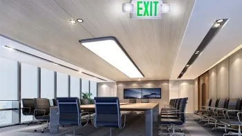 Señal de salida de emergencia para edificios de oficinas