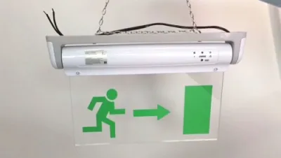 Señal de salida de emergencia LED, con panel ABS/acrílico de borde iluminado (5 LED verdes), LE2912