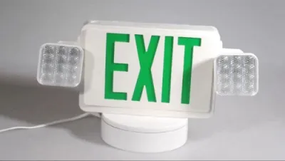 Señal de salida LED combinada con luz de emergencia (letras verdes/rojas), JLEC2GW