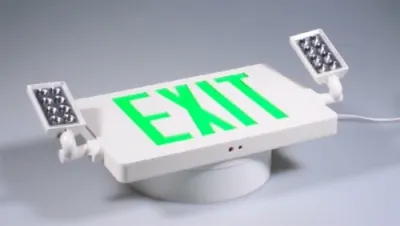 Señal de salida LED combinada con luz de emergencia (letras verdes/rojas), JLECD2GW