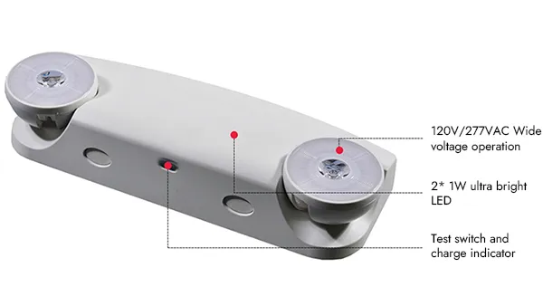 Luz de emergencia LED de doble cabezal, JLEU15