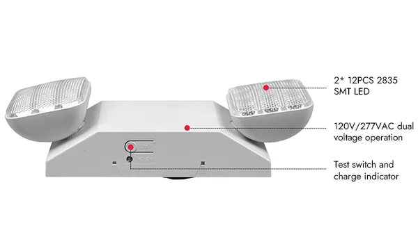 Luz de emergencia LED de doble cabezal con certificación UL/cUL, JLEU9