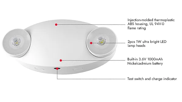 Luz de emergencia LED de doble cabezal, JLEU10