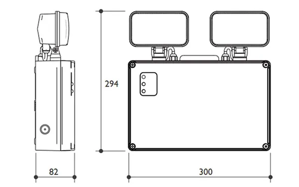 Luz de emergencia LED de doble foco con protección IP65, LE2921