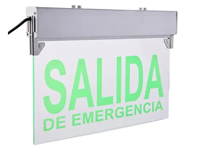 Señal de salida de emergencia LED, con panel ABS/acrílico de borde iluminado (5 LED verdes), LE2912