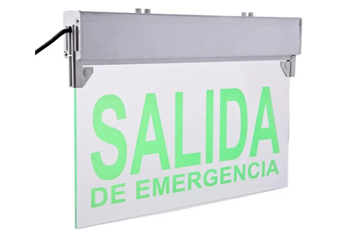 Señal de salida de emergencia LED, con panel ABS/acrílico de borde iluminado (5 LED verdes), LE2912