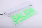 Señal de salida de emergencia LED, con panel ABS/acrílico de borde iluminado (5 LED verdes), LE2912