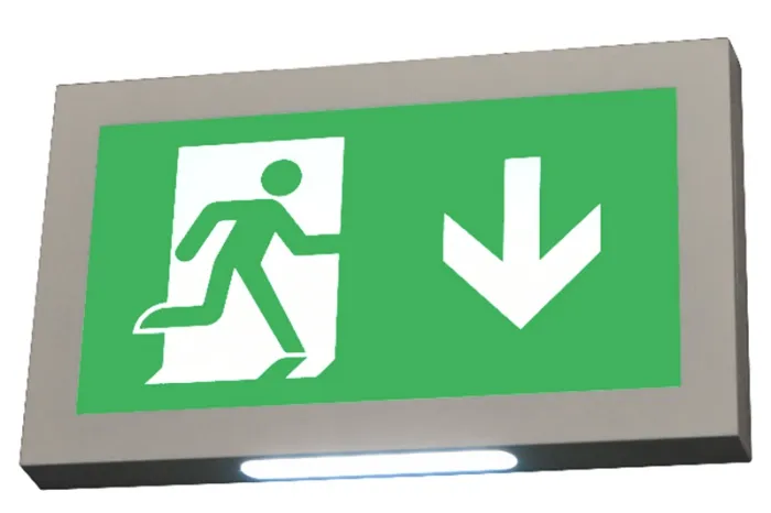 Señal de salida de emergencia LED de instalación múltiple con carcasa plástica, LE2915