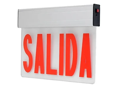 Señal de salida de emergencia con leyenda SALIDA de una cara (12 LED), JEL1GW/JEL1RW