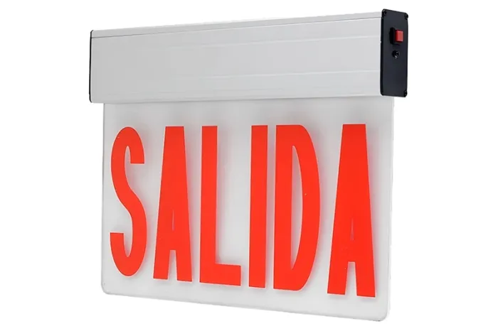 Señal de salida de emergencia con leyenda SALIDA de una cara (12 LED), JEL1GW/JEL1RW