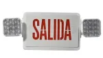 Señal de salida de emergencia con leyenda SALIDA combinado con luminarias LED, JLEC2GW-SA/JLEC2RW-SA