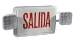 Señal de salida de emergencia con leyenda SALIDA combinado con luminarias LED, JLEC2GW-SA/JLEC2RW-SA