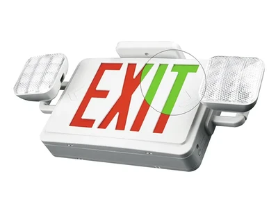 Señal de salida de emergencia bicolor combinado con luminarias LED, JLEC2BCW