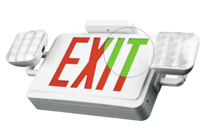 Señal de salida de emergencia bicolor combinado con luminarias LED, JLEC2BCW