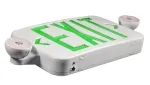 Señal de salida de emergencia LED compacta combinada con luz de emergencia (letras verdes/rojas), JLECE2GW/JLECE2RW